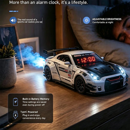 GTR Simulated Sports Car Alarm Clock Adjustable Engine Roar Sound with Mist Sprayer Creative Desktop Ornament ﻿ ﻿ ﻿ ﻿ ﻿ ﻿ ﻿