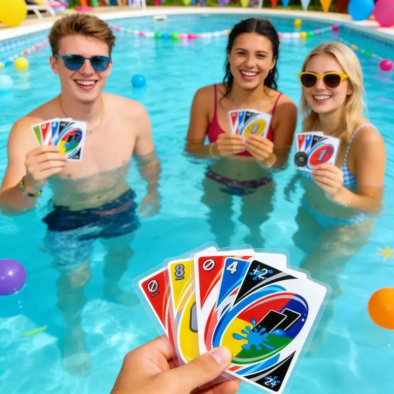 Card Games - Waterproof Clear UNO Plastic Playing Cards - for Swimming Pool, Beach Party, Camping & Travel - Fun Summer Gift for Family, Kids & Friends - 1 Deck Classic Set