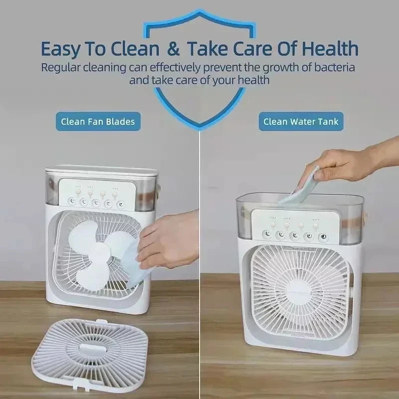 Stay Cool This Summer with Our 3-in-1 Portable Air Cooler Fan – Perfect for Home, Office, and Outdoor Use!