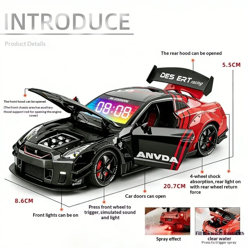 Experience the Thrill of Time with the Innovative Metal Racing Car Hypercar Alarm Clock - A Must-Have for Sports Car Enthusiasts!
