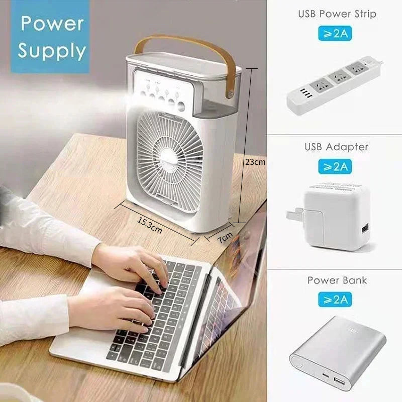 Stay Cool This Summer with Our 3-in-1 Portable Air Cooler Fan – Perfect for Home, Office, and Outdoor Use!
