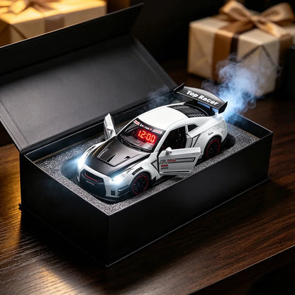 GTR Simulated Sports Car Alarm Clock Adjustable Engine Roar Sound with Mist Sprayer Creative Desktop Ornament ﻿ ﻿ ﻿ ﻿ ﻿ ﻿ ﻿